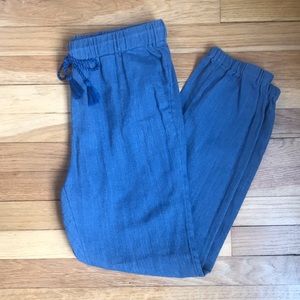 Madewell Tie Waist Shorewalk Linen Joggers
